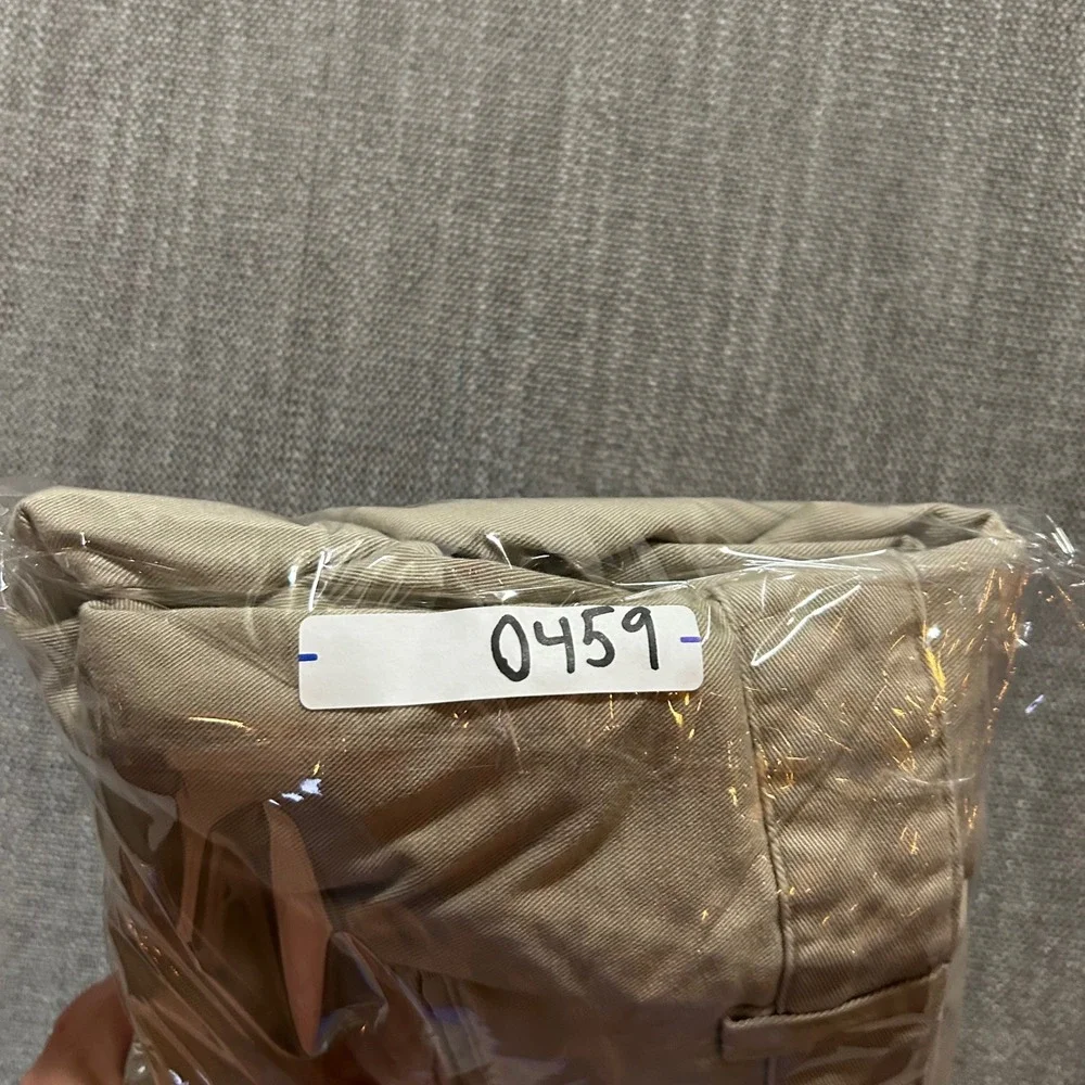 Polo Ralph Lauren Chino Pants Mens 38x32 Khaki Tan Pleated Cuffed Cotton Twill